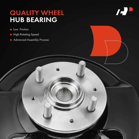 Front Right Steering Knuckle And Wheel Bearing Hub Assembly For Honda Civic 2003 To 2005 1.7L L4 Passenger Side Replacement