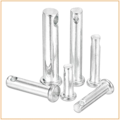 10 Pack 3/16 Inch By 7/8 Inch Single Hole Clevis Pins, Carbon Steel, Flat Head, Blue White Finish for repairs and installations
