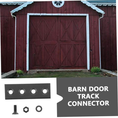 Sliding Barn Door Hardware Track Connector Kit For Easy No Fuss Installation with Heavy Duty Track Connector and Mending Plate