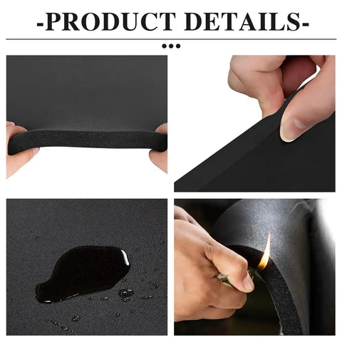 Detailed views of Self Adhesive Closed Cell Foam Padding Roll For Anti Vibration And Anti Slip, Black Neoprene Insulation Board Foam Sheet.