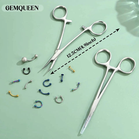 Piercing Taper Pliers Ball Grabber Tool Kit For Hassle-Free Jewelry Changes Curved And Straight Forceps Stainless Steel