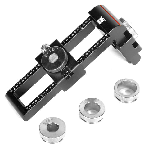 Universal Deluxe Cross Dowel Jig And Drill Guide Kit for Precise Wood Joints with CNC machined aluminum construction and steel bushings