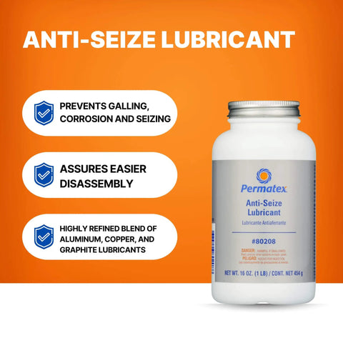 Anti Seize Lubricant With Brush Top Bottle, 16 oz, silver, high temperature aluminum copper graphite blend, prevents galling and corrosion