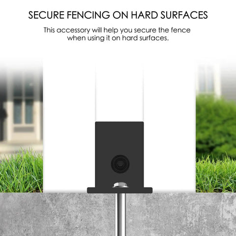 Heavy Duty Ground Mounting Kit For Four Panel Privacy Screens That Secures To Concrete illustrated on outdoor surface