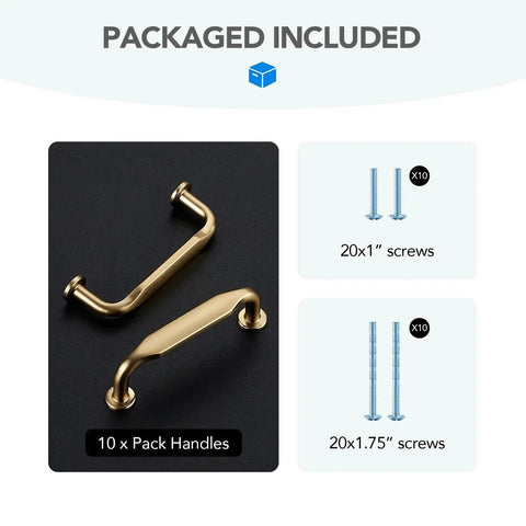 10 Pack 3 Inch Champagne Bronze Cabinet Handles For Kitchen Bathroom Dresser And Closet Cabinets, includes screws