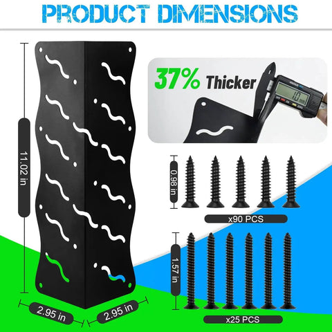 Set Of Eight Heavy Duty Raised Bed Corner Brackets With Wood Screws Rust Resistant Metal Connectors For 20 To 24 Inch Beds