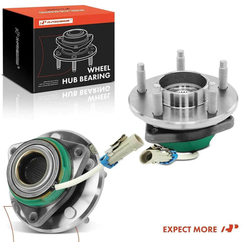 Pair of front wheel hub bearing assemblies, sealed hub with ABS sensor, replacement for Chevy Impala/Monte Carlo/Uplander