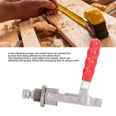 180 Degree Quick Release Push Pull Toggle Clamp With 701 Lbs Holding Capacity, 66.8mm Stroke, metal body, red handle
