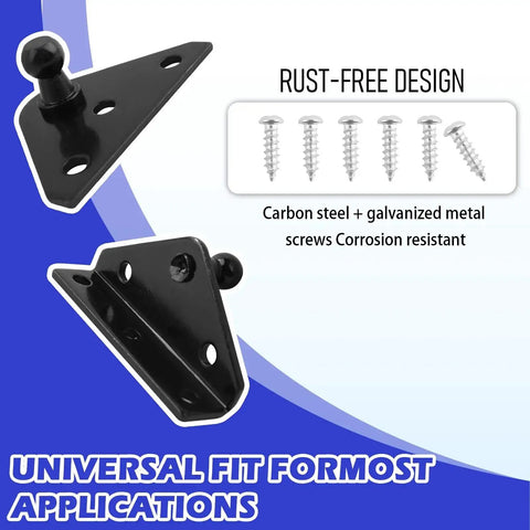 4 Pieces 10mm Ball Stud Mounting Brackets For Heavy Duty Gas Struts Lift Supports Angled And Flat Mounts Kit With 16 Screws