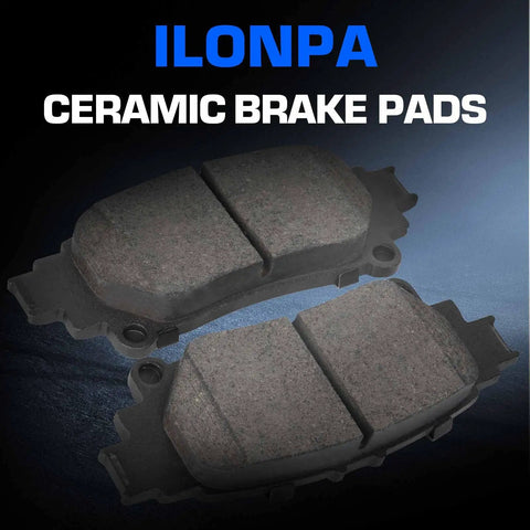 ILONPA ceramic brake pads, 2-piece set with gray friction material