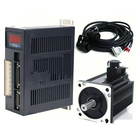 AC Servo Motor 0.73kW 220V 2000RPM 3.5Nm Continuous Torque No Brake 90mm Frame 90ST-M03520 CNC Servo with cables and driver