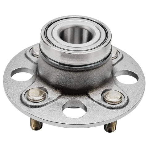 Two Piece Rear Wheel Bearing Hubs Kit For 2001 Through 2005 Honda Civic Complete Rear Assembly For Left And Right Sides 4 Bolt Design ABS Ready Replacement close-up