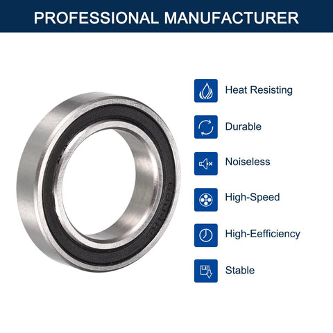 HiPicco 6804-2RS deep groove ball bearing, 20x32x7 mm, chrome steel, double rubber sealed, pre-lubricated