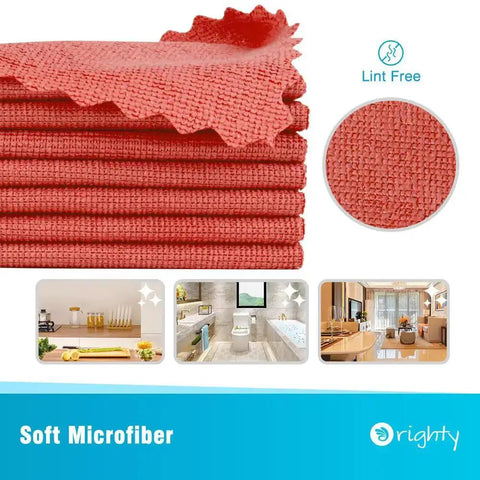 Bulk 50 Pack Microfiber Cleaning Rags For Cars And Home, Lint Free Non Scratch Shop Towels, 11.5 By 11.5 Inches, Red