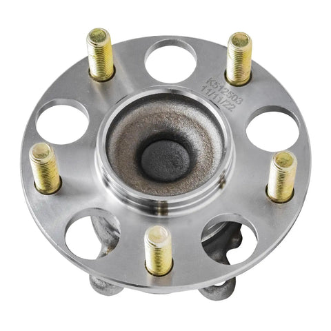 Pair Rear Wheel Bearing Hubs For 2013-2018 Acura ILX And 2013-2015 Honda Civic 2 Wheel Hub Bearings Assembly Replacement Bolt On Fit For Left And Right Ready To Roll, close-up of bearings with 5-bolt pattern