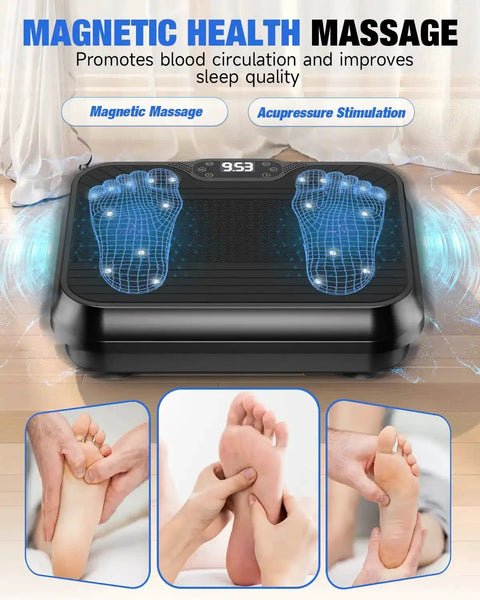Vibration Plate Exercise Machine For Weight Loss With 250 Speed Platform Remote And Resistance Bands 450 Lb Capacity Black
