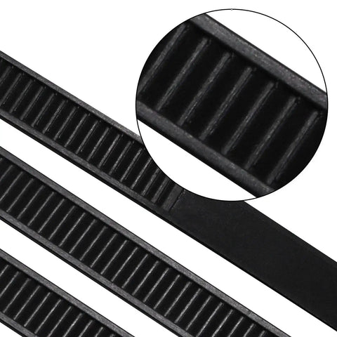 Close-up of 60 Pack Push Mount Zip Ties Nylon Cable Ties for Wire Harnesses Black Snap In Car Mount Ties Automotive Fasteners Durable Nylon