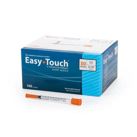 30 Gauge U-100 Insulin Syringes 1cc Five Sixteenth Inch Needle With Bold Dose Markings Disposable Boxed Set Of 100 In Individual Polybags