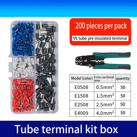 Tube Shaped Insulated Wire Terminal Kit With 16 AWG Ferrule Terminals, Copper Tin Plated Conductors, Fits 12 14 16 22 AWG Wires