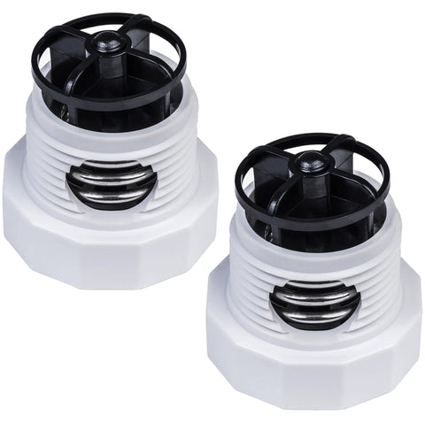 Pressure relief valve replacement kit: two white plastic valves with black caps