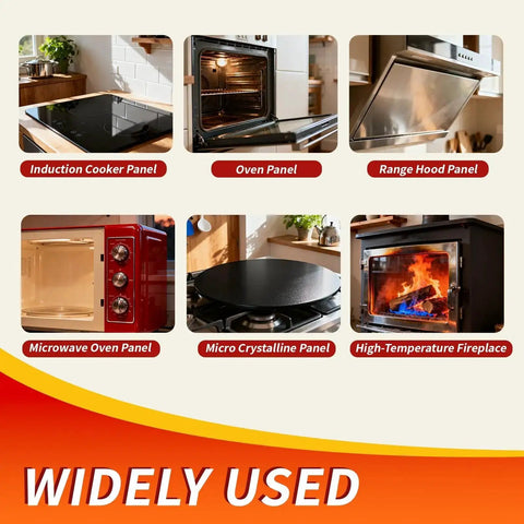 Various kitchen panels including induction cooker, oven, microwave, and fireplace for High Temp Silicone Sealant Adhesive For Ovens Fireplaces And Microwaves, Heat Resistant, Waterproof Quick Drying Silicone Glue For Insulation Transparent, 2 Pack 3.53 OZ.