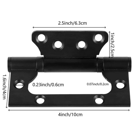 14 Pack Non Mortise Door Hinges Stainless Steel 4 By 3 Inches Black Finish Silent Movement Brushed Surface with measurements