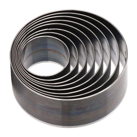 Leather Cutting Dies Set, 8 Pcs Alloy Steel Round Punch Tool Kit for Leather Craft 25-60mm, durable alloy rounds stacked