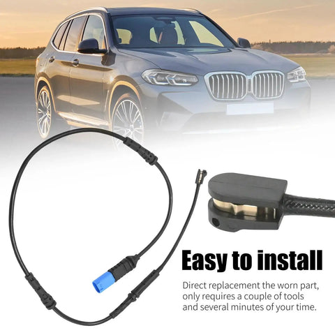 VIKKSAER brake pad wear sensor pair for BMW X3 (front & rear), black cables with blue connector