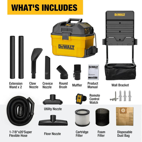Heavy-Duty Wall-Mount Wet-Dry Vacuum For Garage And Shop, 6 Gallon Capacity, 5 Peak HP Motor, DXV06G Beast Mode parts list