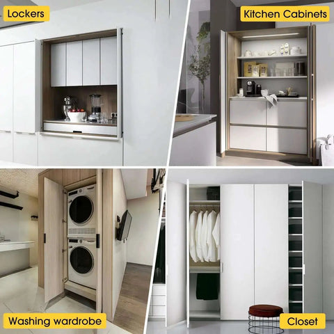 Heavy Duty Pocket Door Hardware Kit With DIY Friendly Hidden Sliding System and Pivot Hinges for kitchens and wardrobes