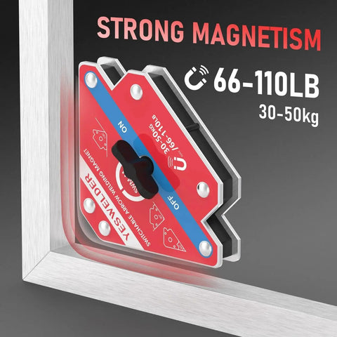 Arrow Shaped Welding Magnet Set With Switchable On Off 2 Pieces 110 LB Holding Power Magnetic Welding Holder For Precise Angles And Secure Alignment In Metalworking Fabrication And Welding Projects Heavy Duty Durable Build By YesWelder