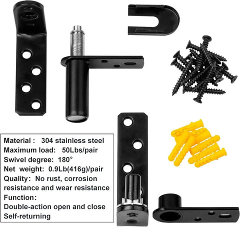 Heavy Duty Double Acting Saloon Door Hinge With Gravity Self Closing For Cafe Or Bar Swing Door 304 Stainless Steel 50 Lbs Load