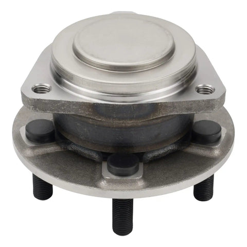 Bolt On Front Wheel Bearing And Hub Assembly 513325 Fits Dodge Charger RWD 2012 2013 2015 2023 Challenger 2012 2023 Chrysler 300 RWD 2012 2023 5 Lug Hub Replacement DIY Friendly Install showing top view of metallic assembly with bolts.