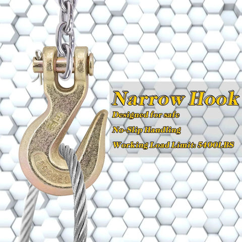 Five Sixteenth Inch Clevis Grab Hooks Heavy Duty Chain Hooks For Trucks And Trailers Forged Alloy Steel 5400 Lbs Capacity