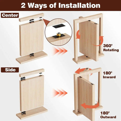 Hidden Door Hinge System Heavy Duty 360 Degree Rotation In Solid Stainless Steel Concealed Gate Hinges installation diagram