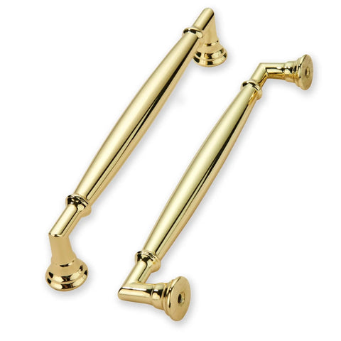 10 Pack Polished Brass Cabinet Pulls Center To Center 6 Inch Heavy Duty Solid Handles For Kitchen Cabinets and Furniture