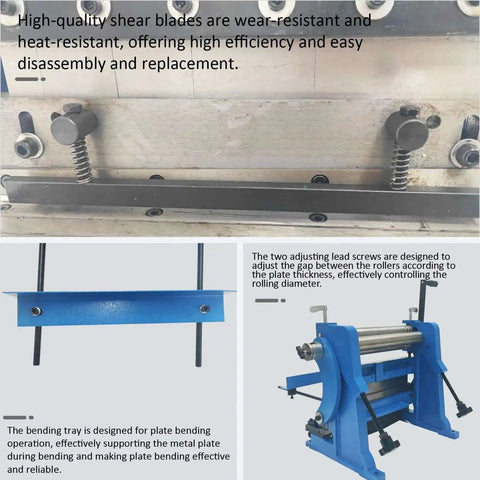 All In One Sheet Metal Brake Shear And Slip Roll Machine 3 In 1 Bender Cutter Roller For Steel Plate 1mm 20 Gauge Capacity