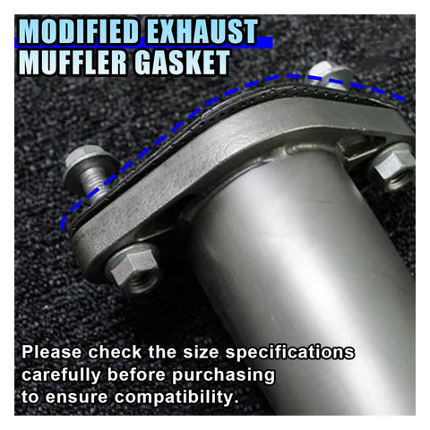 DUSCOKE 2-piece exhaust gasket set, 2.5-inch reinforced high-temp metal flange gaskets