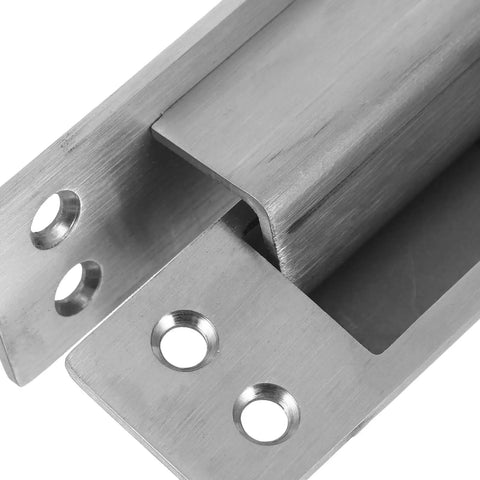 Close-up of Sleek Hidden Concealed Cabinet Hinges With Adjustable Flush Mount For Secret Doors And Interior Wood Cabinets Five Inch Square Pivot Invisible Silver Finish Heavy Duty Load Capacity Easy Install By DOITOOL