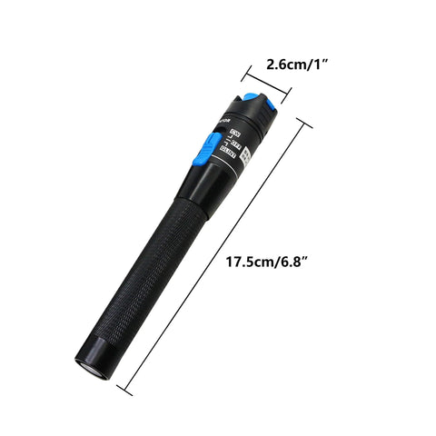 SinLoon visual fault locator pen, black handheld fiber optic tester with blue switch, 1 mW, 17.5 cm long