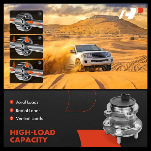 Rear Wheel Bearing And Hub Assembly For Ford Transit Connect Five Lug 2014 To 2018 High Load Capacity Ball Bearing