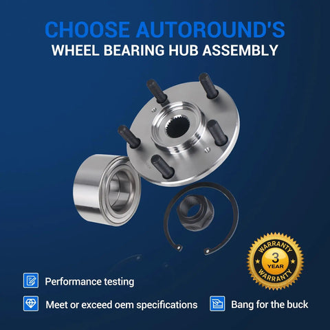 Front Wheel Bearing And Hub Assembly Direct Fit Replacement Ready To Roll For Honda Accord 1998 2002 Non ABS And Acura TL 1999 2003 And Acura CL 2001 2003 Wheel Hub Replacement 5 Lug with components displayed