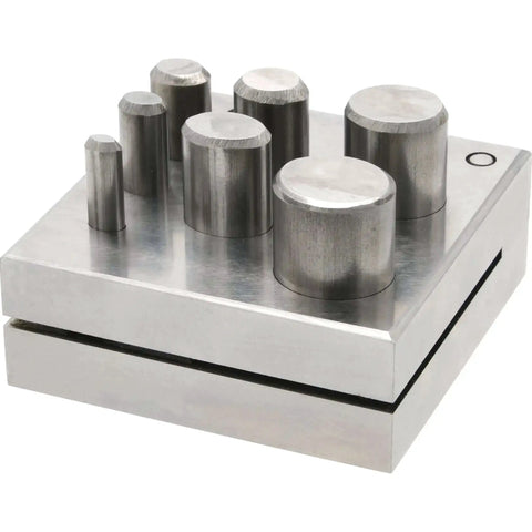Oval Disc Cutter Set Of 7 With 35Mm Long Punches For Jewelry Making And Soft Metal Cutting, Includes multiple punch sizes.