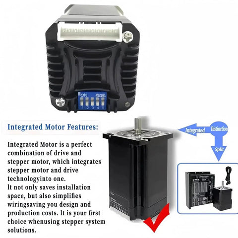 Front view of Nema 23 57mm Stepper Motor Kit With Integrated Smart Servo System Encoder And Driver for CNC Routers and Engraving Machines