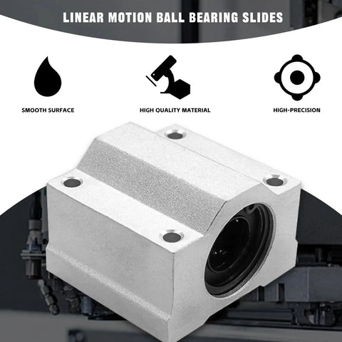 SCS6UU 4 Pack Linear Motion Ball Bearing Block 6mm ID, 25mm Length, Aluminum Housing, M4 Mount, High-Precision Slide