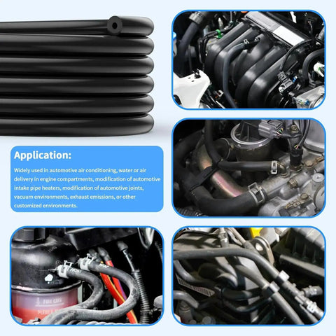 Six Piece Five Foot Silicone Vacuum Hose Kit with Six Diameters from One Eighth to Three Eighth Inch and 113 Nylon Connectors