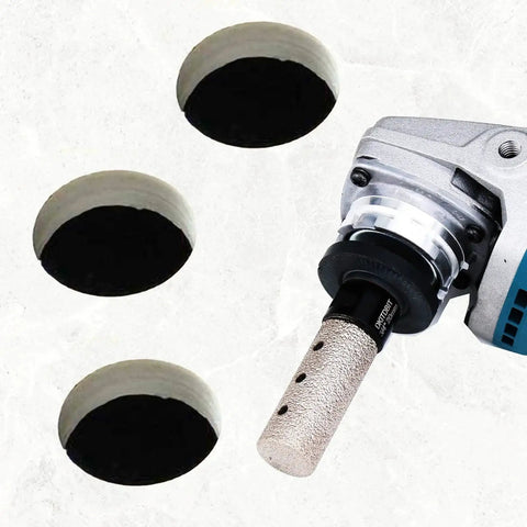 Diamond Coated Finger Bit Three Quarters Inch Tile Milling Bit For Enlarging And Shaping Holes In Porcelain Ceramic Marble And Granite Tiles With Five Eighths Inch Thread To Three Eighths Inch Hex Shank Adapter And Diameter Twenty Millimeter
