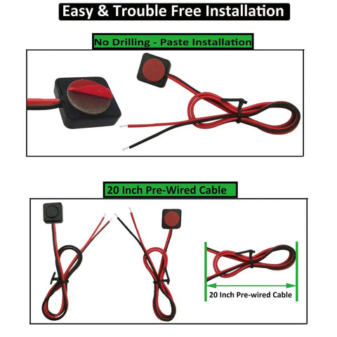 Momentary Push Button Switch 12V 24V Prewired Surface Mount With 20 Inch Lead Easy Install Cover Included Hold On When Pressed