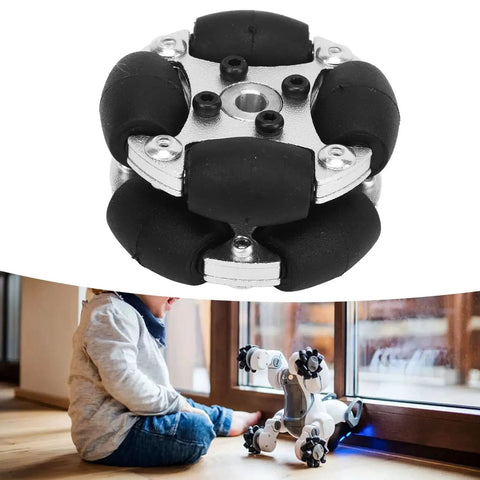 38mm Aluminum Omni Wheel With 8 PU Coated Rollers Omnidirectional Robot Wheel Replacement with metal hubs for smooth mobility