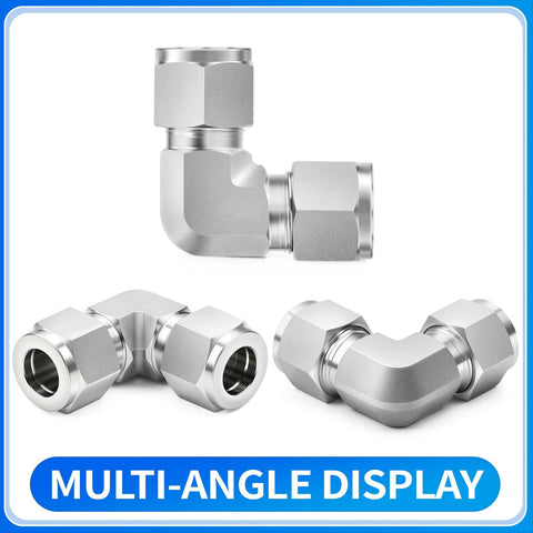 ChillWaves 304 stainless steel compression elbow fitting, 1/4 in OD x 1/4 in OD, 90-degree, 2-pack by Amazon